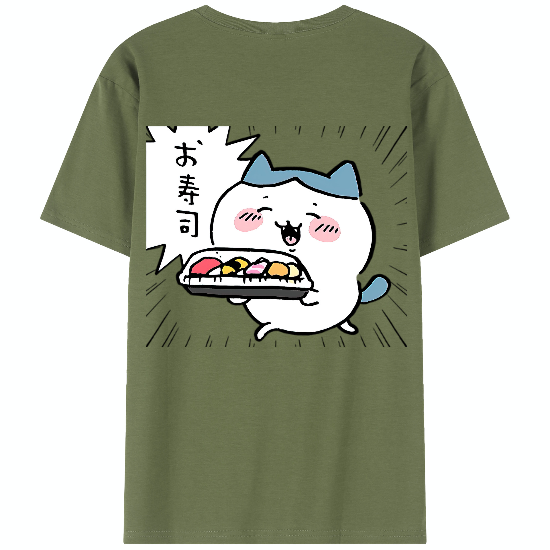 （画像用） ちいかわ ハチワレ Chii-kawa hachiware 綿100％半袖Tシャツ（背面プリント）